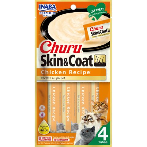 INABA Churu Skin & Coat Chicken 56g (14g X 4 Tubes)