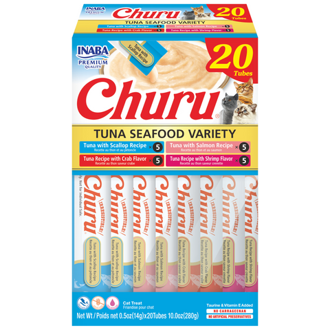 INABA Churu Tuna Seafood Variety 20 Tube(14g X 20 Tubes)