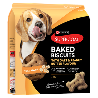 SUPERCOAT Baked Biscuits Peanut Butter & Oats 400g