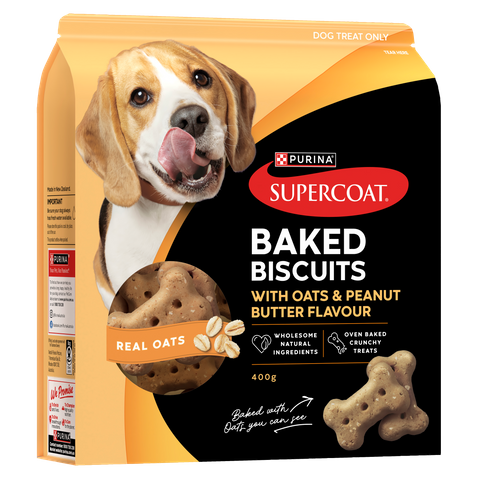 SUPERCOAT Baked Biscuits Peanut Butter & Oats 400g