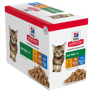 SCIENCE DIET KITTEN FAV 85GX12PK 6CHICKEN 3TURKEY 3OCEANFISH *DATED JULY2026