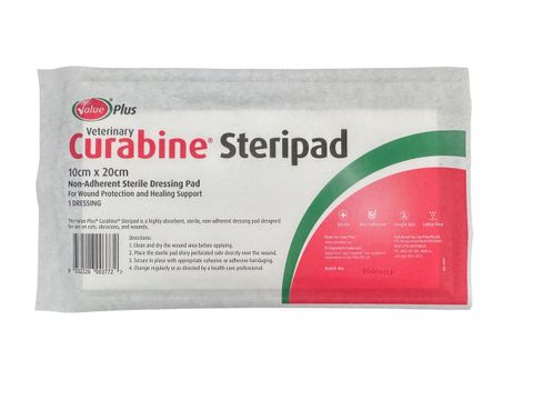 Veterinary Curabine Steripad- non-adherent sterile dressing pad 10X20CM