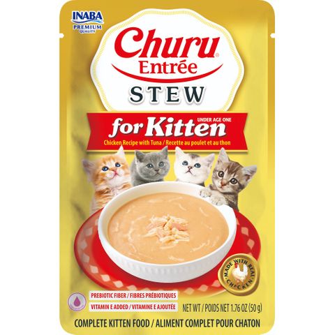 Inaba Churu Entr&eacute;e Stew Pouch 50Gx6 Chicken Recipe With Tuna For Kitten