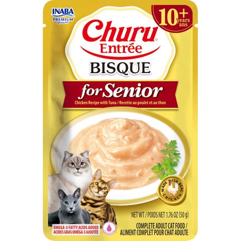 Inaba Churu Entr&eacute;e Bisque Pouch 50Gx6 Chicken Recipe With Tuna Senior 10+