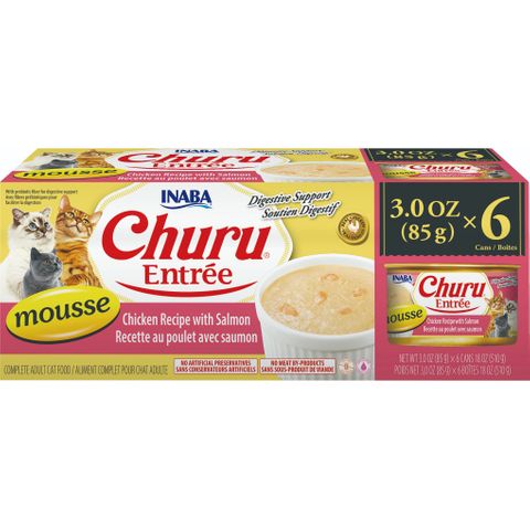 Inaba Churu Entree Can In Mousse 85Gm X6 Multi Pack Chicken Recipe With Salmon