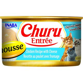 INABA Churu Entr&eacute;e CAN in MOUSSE 85GX24  Chicken Recipe with Cheese
