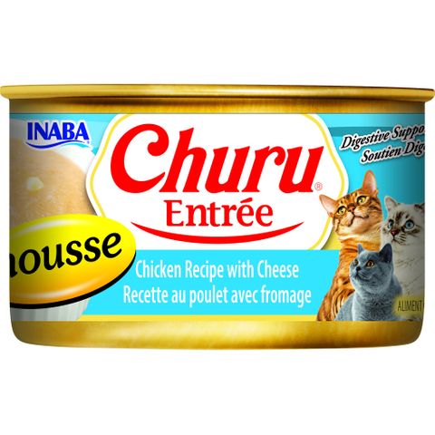 INABA Churu Entr&eacute;e CAN in MOUSSE 85GX24  Chicken Recipe with Cheese