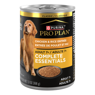 PRO PLAN Adult 7+ Chicken & Rice Entr&eacute;e Wet Dog Food 369gx12