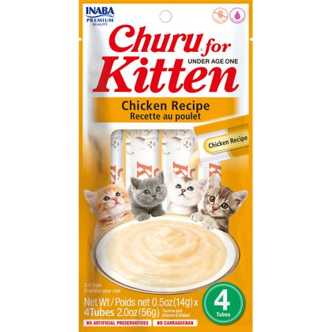 INABA CHURU FOR KITTEN CHICKEN 56G (14G X 4 TUBES) *DATED 15 DEC 2026