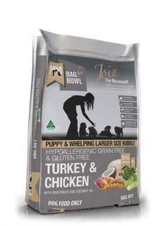 MEALS FOR MUTTS PUPPY LARGE TURKEY CHICK GF GRAIN FREE 9KG MFM *DATED 19 JAN 202