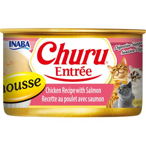 INABA Churu Entr&eacute;e CAN in MOUSSE 85GX24 Chicken Recipe with Salmon