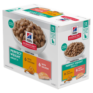 Science Diet Adult Perfect Weight chicken & Salmon Variety Pack Pouces 12x85g