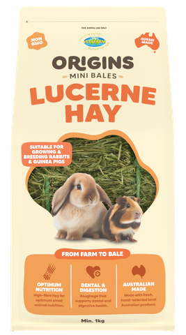Vetafarm Origins Mini Bale Lucerne Hay 1kg