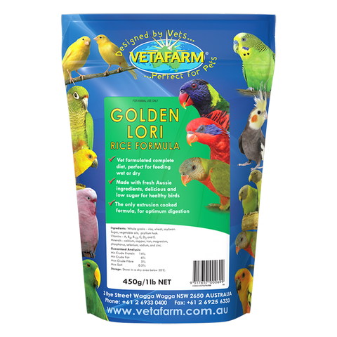 VETAFARM GOLDEN LORI RICE 450G