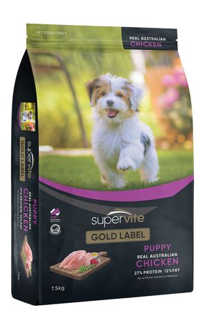 SUPERVITE GOLD LABEL PUPPY CHICKEN 7.5KG *DATED 10 JAN 2027
