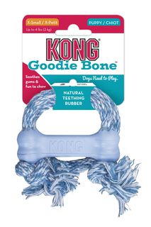 KONG PUPPY GOODIE BONE WITH ROPE XSMALL KP51