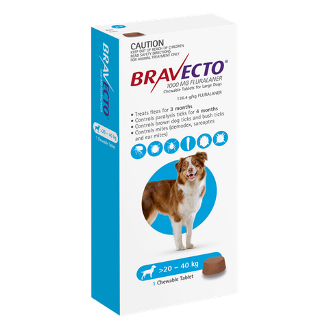 BRAVECTO LARGE DOG BLUE 20-40KG 1PACK