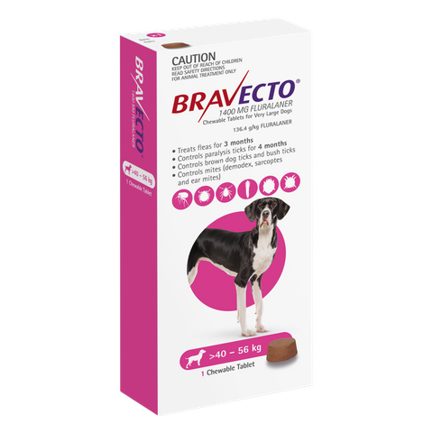 BRAVECTO VERY LARGE DOG PURPLE 40-56KG 1PACK