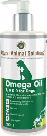 NATURAL ANIMAL SOLUTIONS OMEGA 3 6 & 9 OIL FOR DOGS 500ML