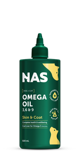 NATURAL ANIMAL SOLUTIONS OMEGA 3 6 & 9 OIL FOR DOGS 500ML