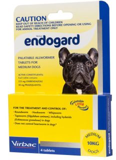 VIRBAC ENDOGARD DOG 10KG 4TABS