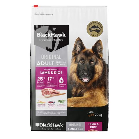 BLACK HAWK ADULT LAMB & RICE 20KG