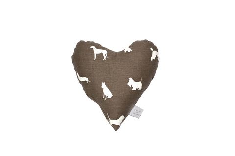 MOG AND BONE HEART SHAPED SOFT TOY MOCCA DOG