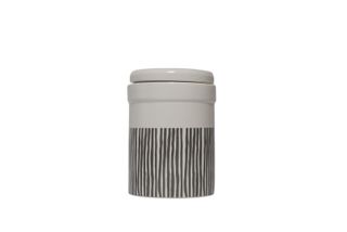 MOG AND BONE CERAMIC CANISTER GREY STRIPE