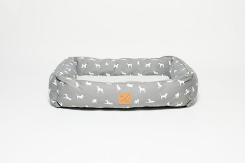 MOG AND BONE BOLSTER BED GREY DOG SMALL