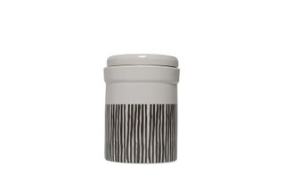 MOG AND BONE CERAMIC CANISTER MOCCA STRIPE