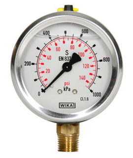 Pressure Gauge 16Bar S/S rear entry, Liquid filled 63mm