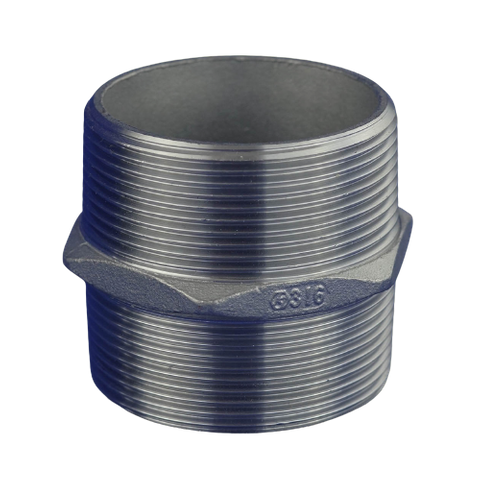 S/S NPT Hex Nipple 25mm