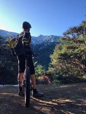 Steve, top of Tombstone MTB trail, Hanmer Springs, July 2020