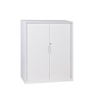 Tambour Cupboard H1000xW900xD500mm 2Sh White