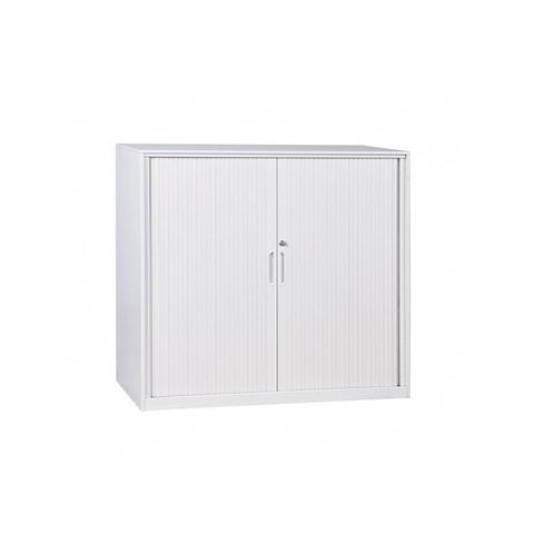 Tambour Cupboard H1200xW1200xD500mm 2Sh White