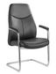 Hume Visitor Chair with Arms Black PU 120kg