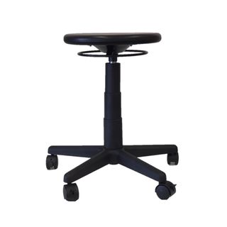 Round PU Top Stool  200gas, Lever Brake Castors 120kg