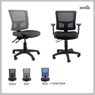 Toledo Mesh Back Chair 2L 110kg Black Mesh Blk Seat