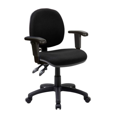 Task 7 Chair Med Back Adj Arms Semi Ergo 120kg Black