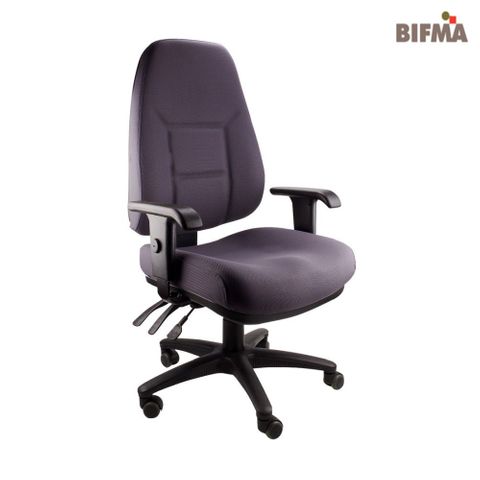 Endeavour 101F Adj Arms Chair Charcoal 110kg