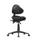 Saddle Chair with Back - Black PU - Stage Range 120kg