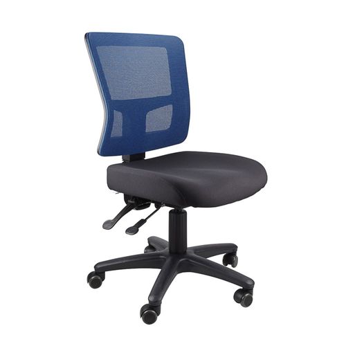 Toledo Mesh Back Chair 2L 110kg Blue Mesh Blk Seat