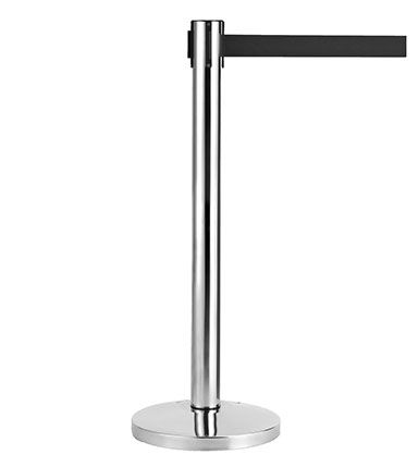 Retracta Q Retractable Barrier Stand Stainless Steel Black Belt