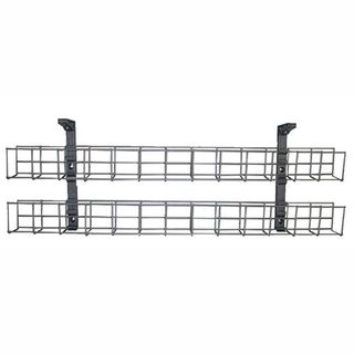 Wire Grid Basket 2tier L650x50mm & 2 Mount Brackets White