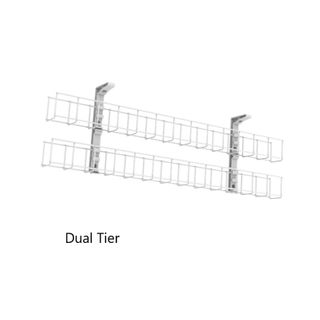 Wire Grid Basket 2tier L950x50mm & Brackets White