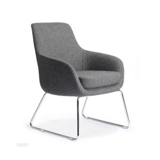 Iris Armchair Chrome Sled Base, Cashmere Grey 120kg