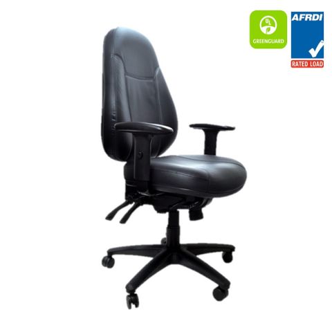 Persona High Back 24/7 Arms 160kg Blk Leather