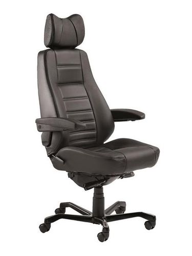 KAB Controller Chair 24/7 Fab: Leather Black 200kg