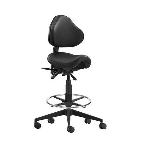 Stage Saddle Draft Chair 265mm Gaslift Black PU 120kg