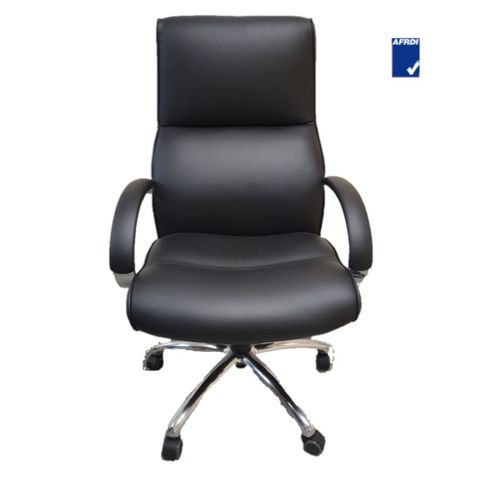 Jupiter High Back Exec 120 kg Black Leather